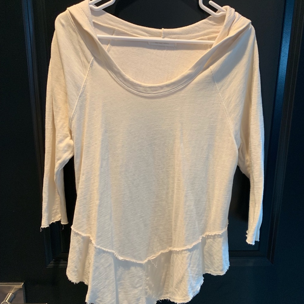 Hooded Raw Hem Top